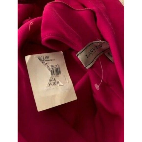 NWT $6K LANVIN FUCHSIA ASYMMETRICAL ONE-SHOULDER RUFFLE GOWN SIZE FR 38 US 8 - Picture 9 of 10